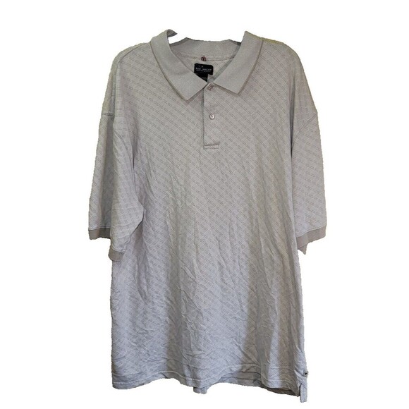 Red Macaw Mens Polo Shirt 3XLT Beige Patterned Short Sleeve - Picture 1 of 12